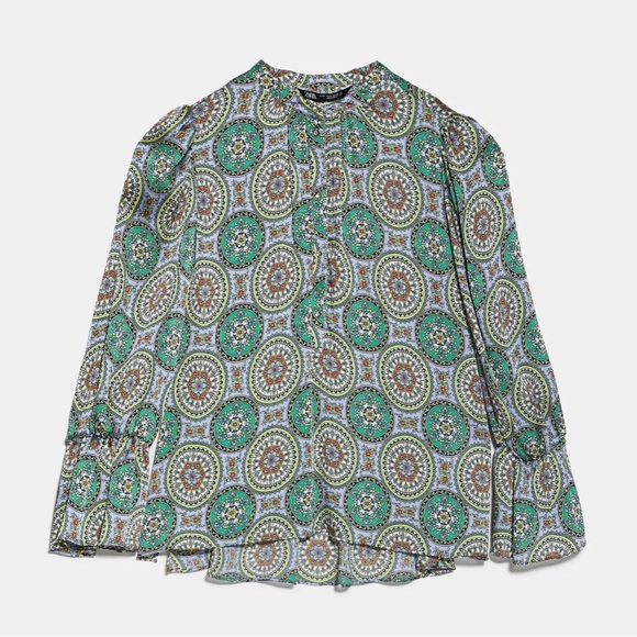 Zara Flowy Printed Blouse - Picture 3 of 4